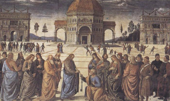 Sandro Botticelli Pietro Perugino,Consigning the Keys (mk36) oil painting picture